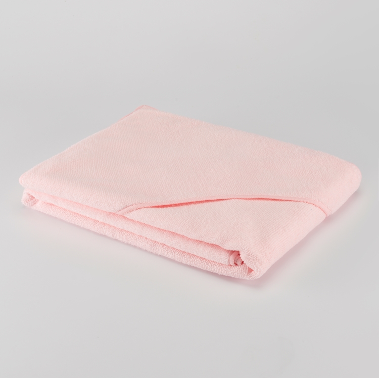 Gyermek kapucnis fürdőlepedő rózsaszín (90x90)